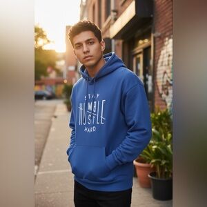 Blue Size XL Graphic Hoodie